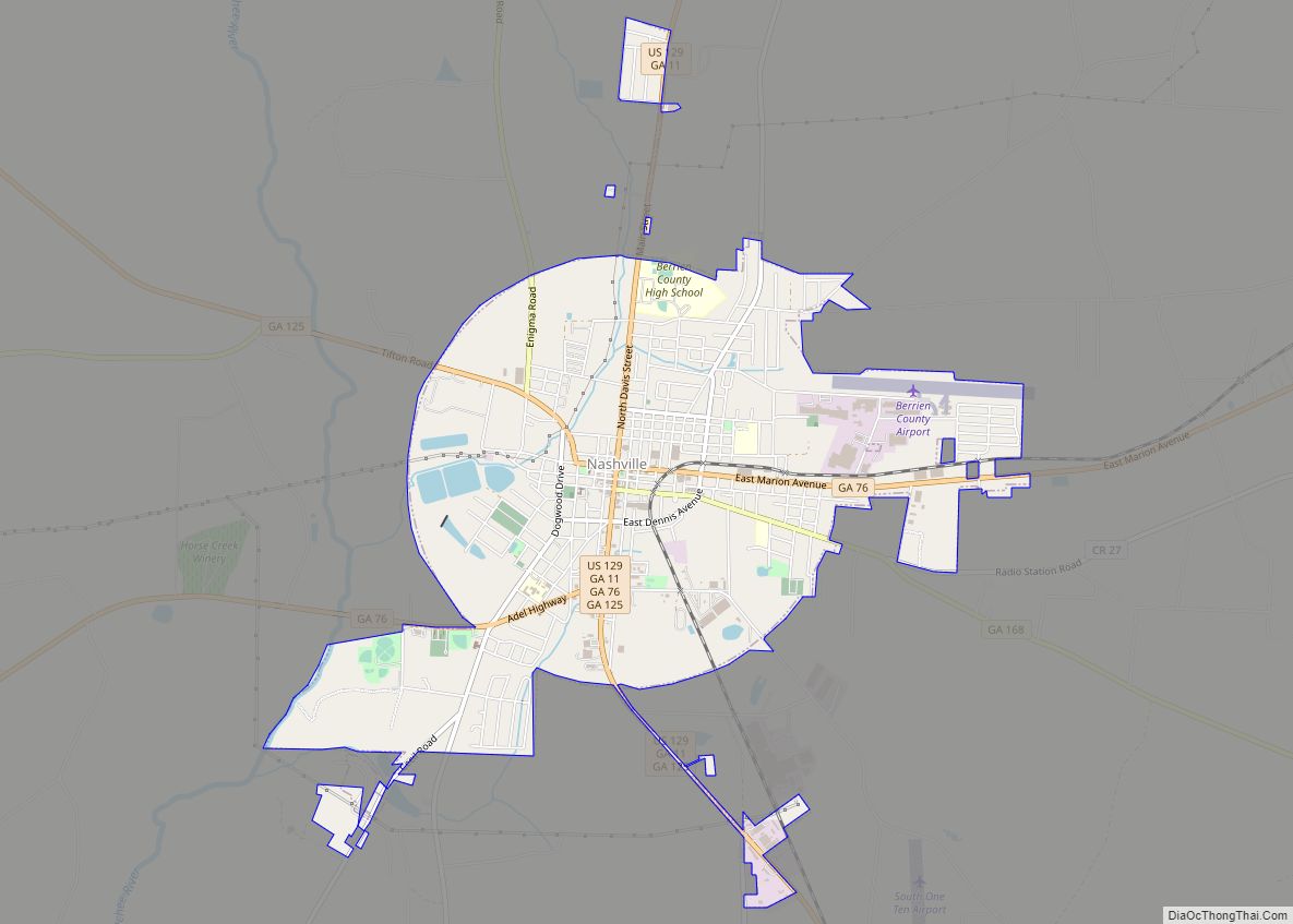 Map of Nashville city, Georgia