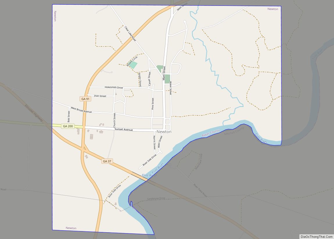 Map of Newton city, Georgia