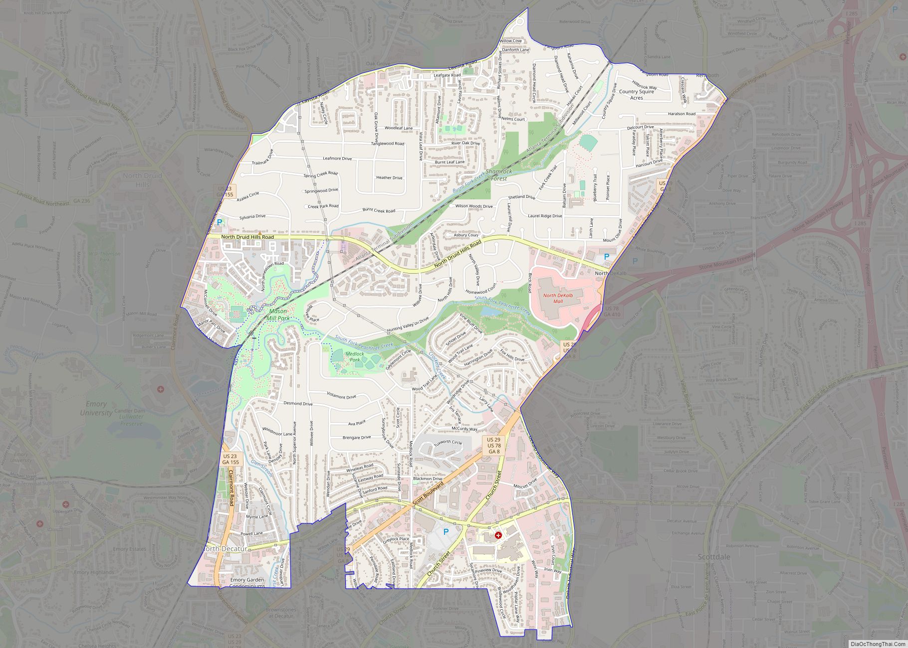 Map of North Decatur CDP