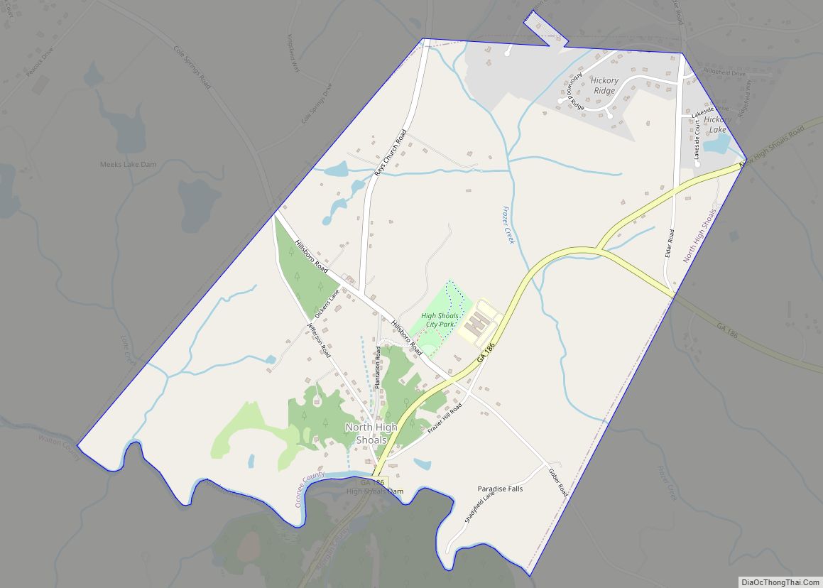 Map of North High Shoals town