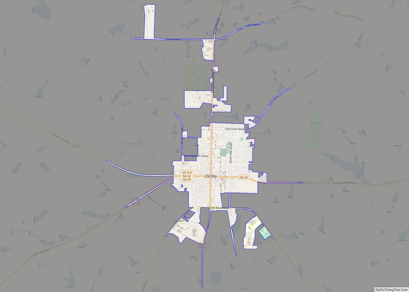 Map Of Ocilla City   Ocilla 