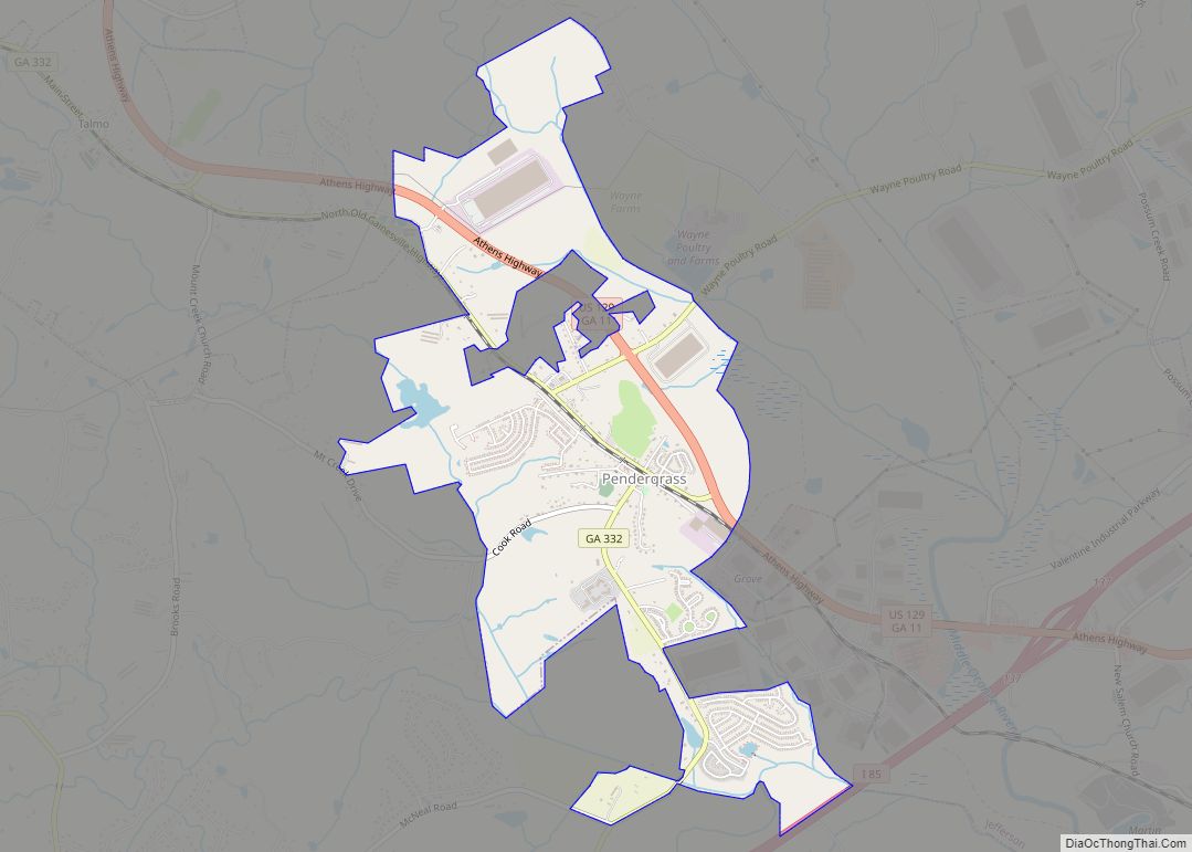 Map of Pendergrass town