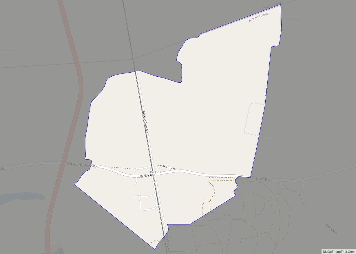 Map of Perkins CDP, Georgia