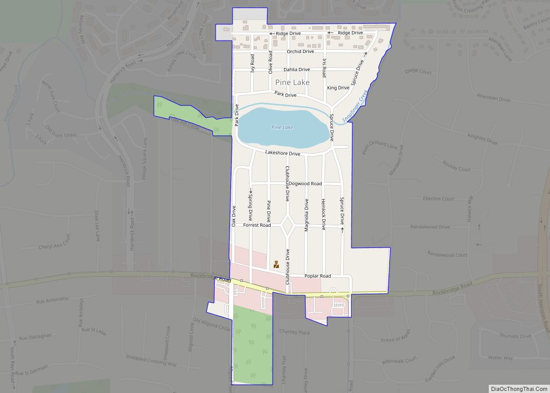 Map of Pine Lake city, Georgia