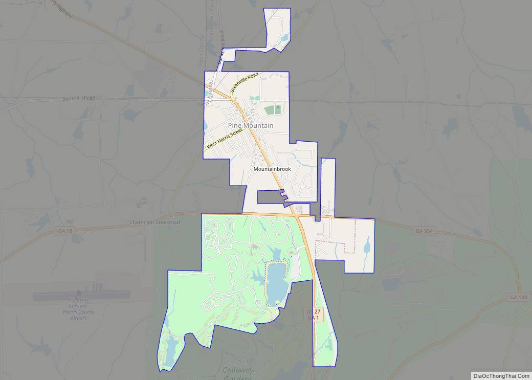 Map of Pine Mountain town