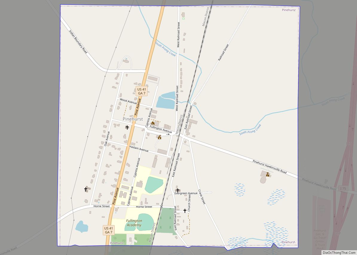 Map of Pinehurst city, Georgia