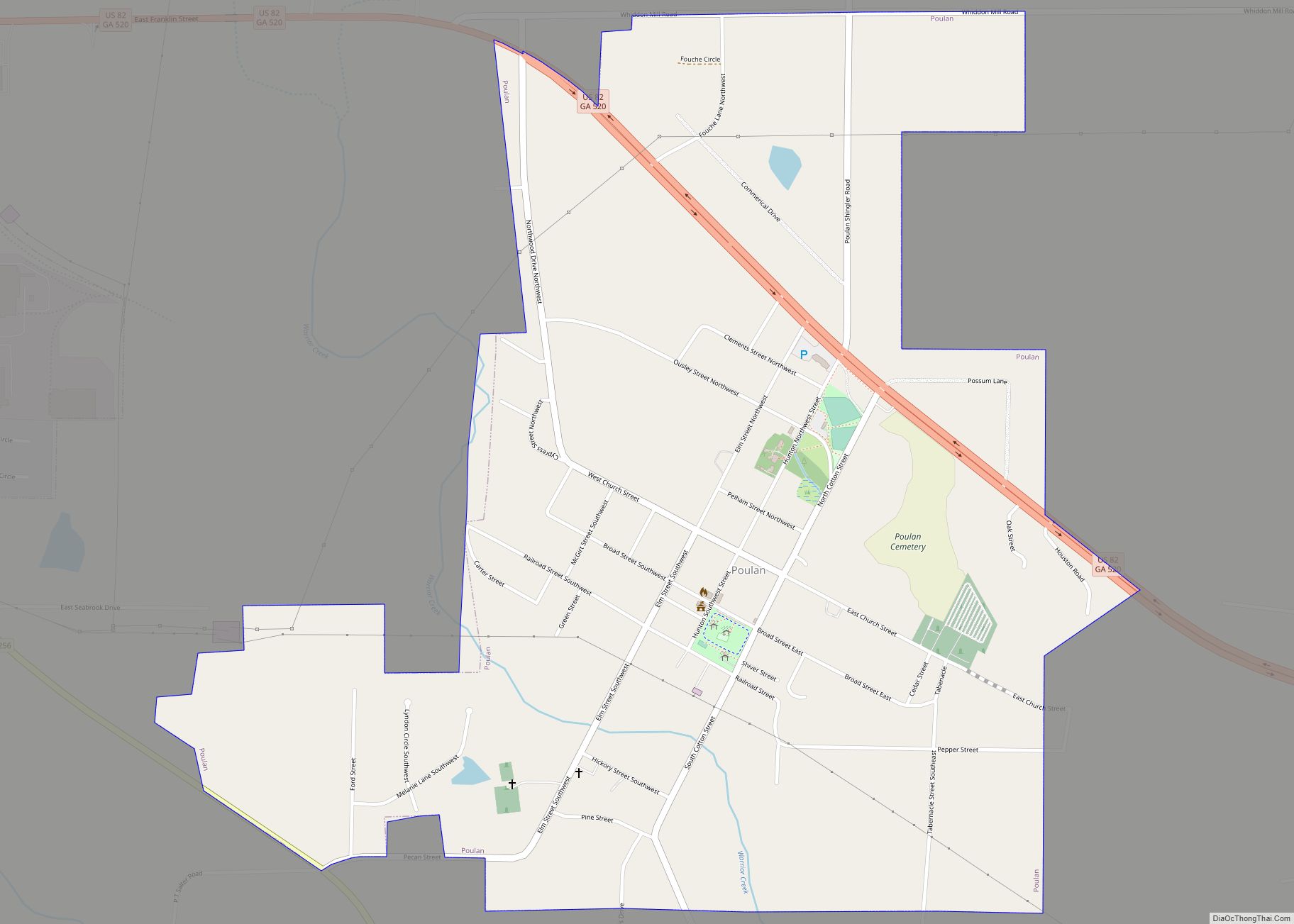 Map of Poulan city