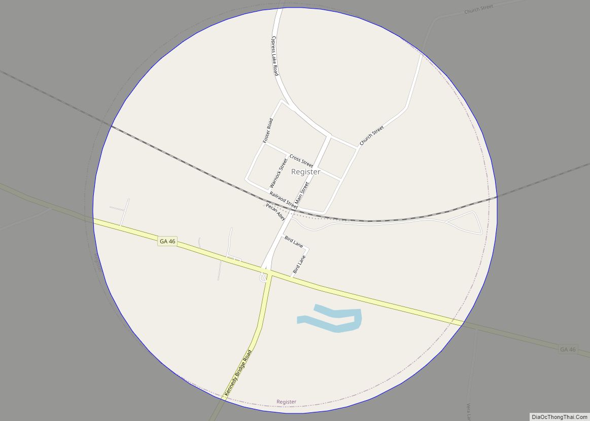 Map of Register town