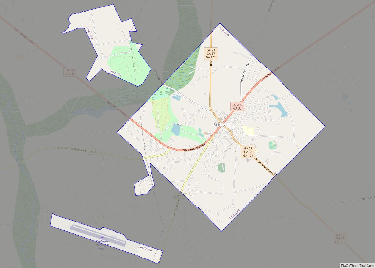 Map of Reidsville city, Georgia