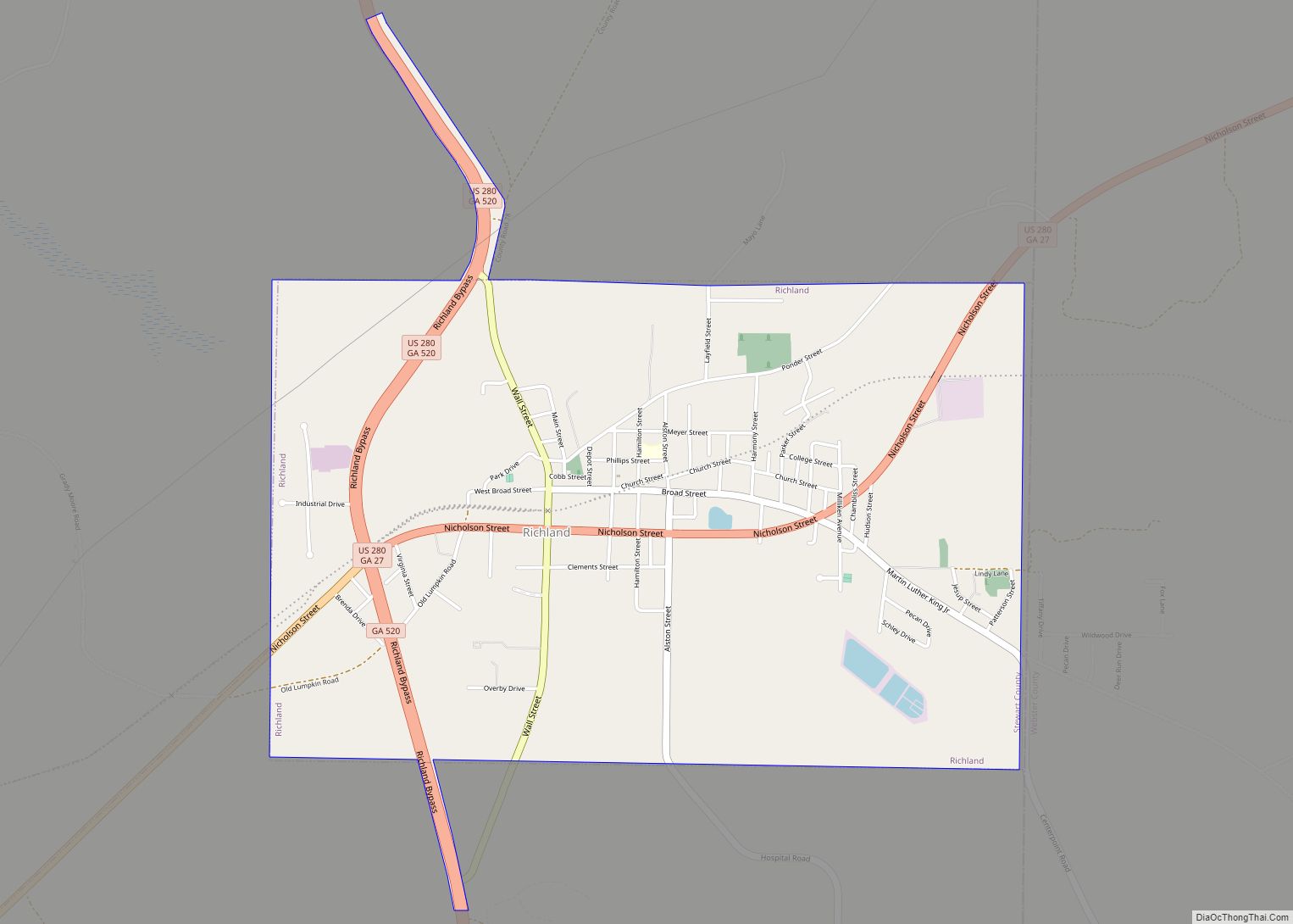 Map of Richland city, Georgia