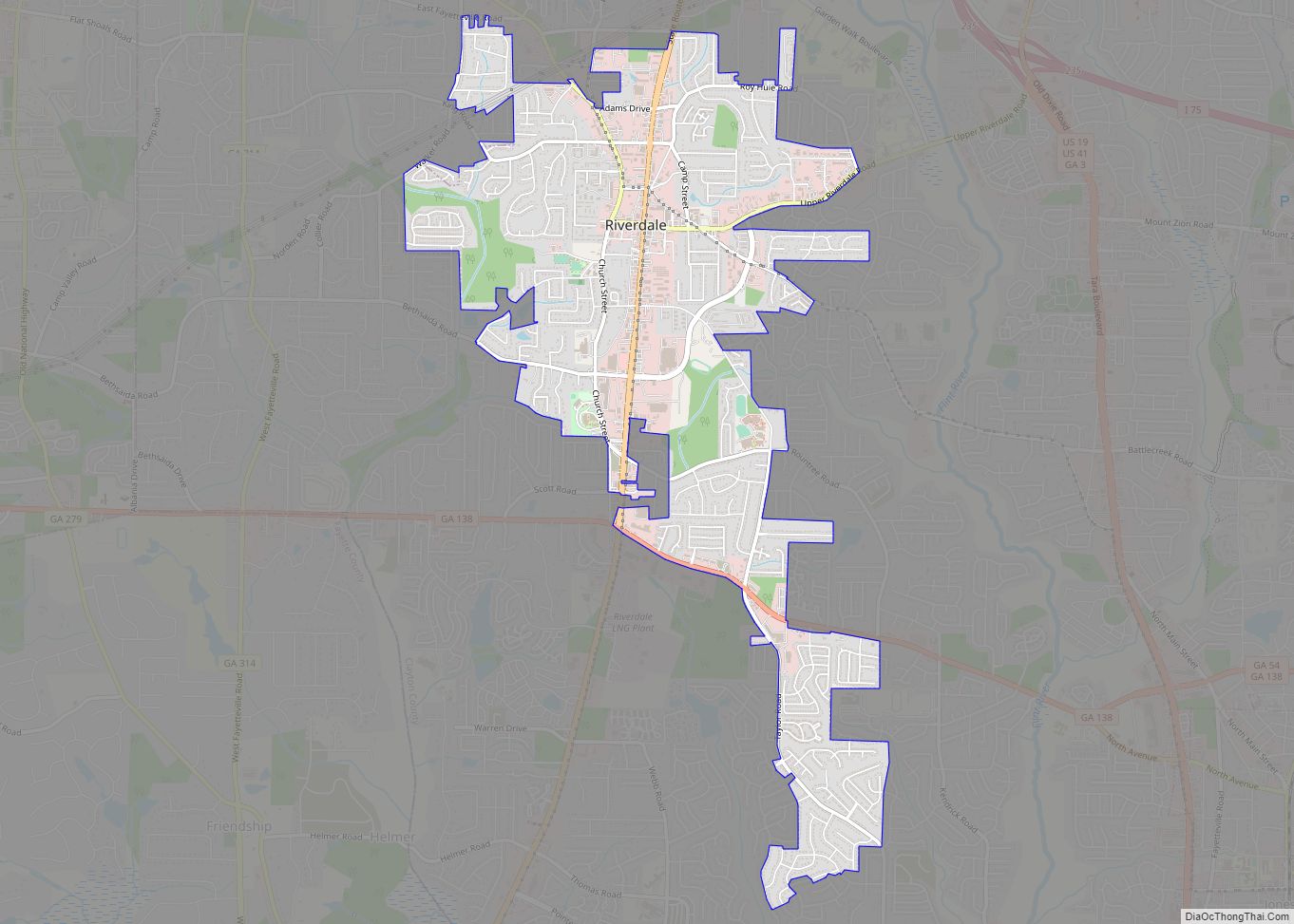 Map of Riverdale city, Georgia