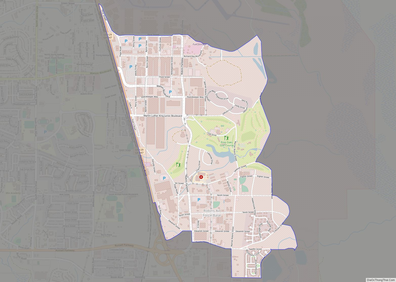 Map of Robins AFB CDP