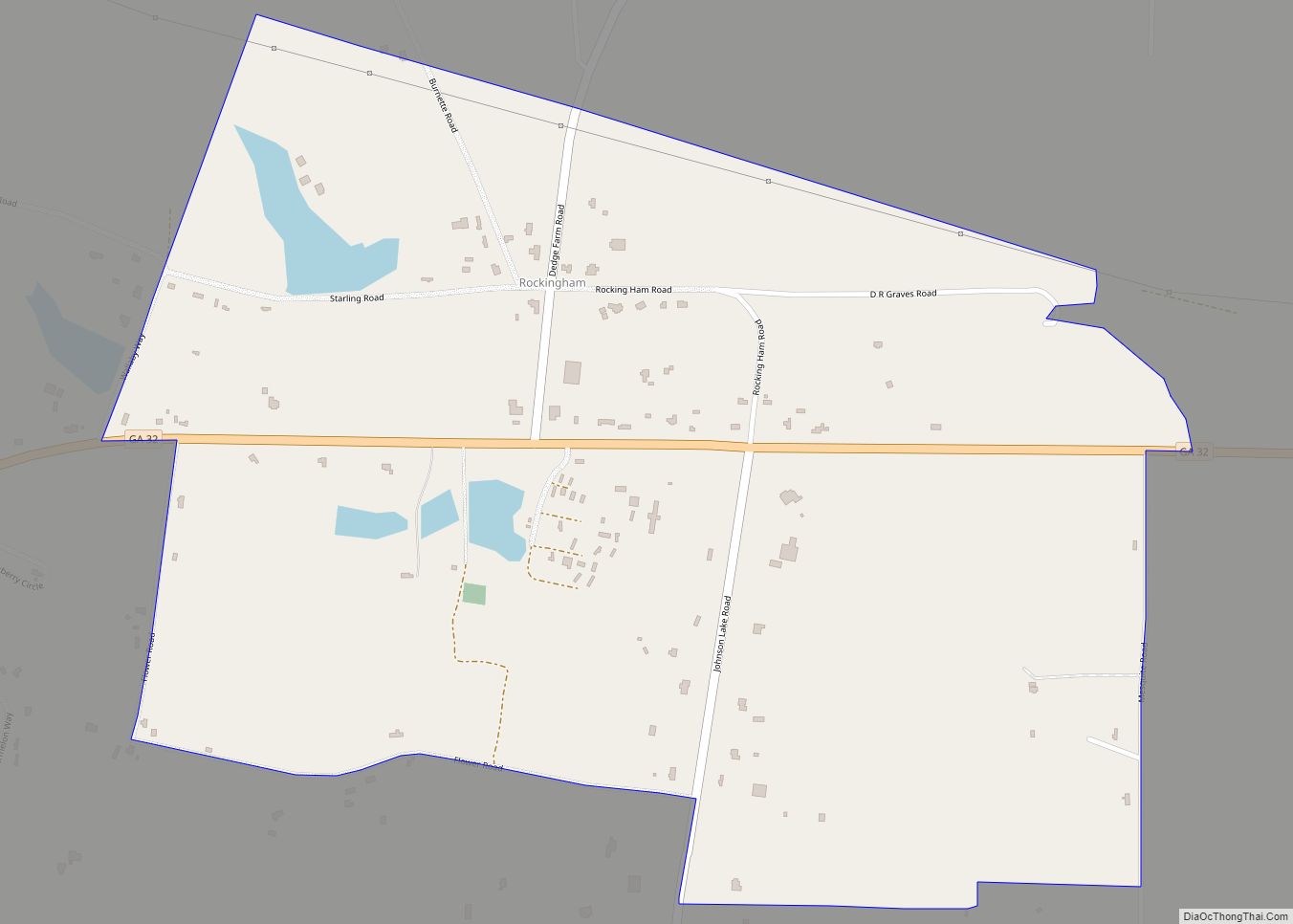 Map of Rockingham CDP, Georgia