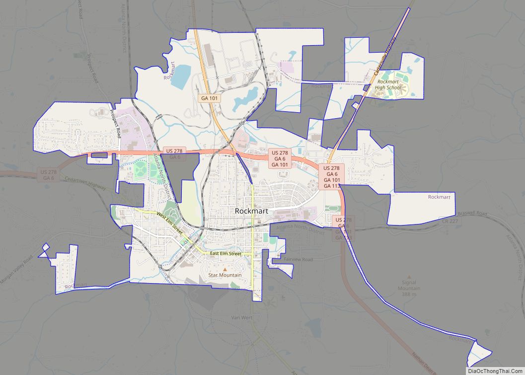 Map of Rockmart city