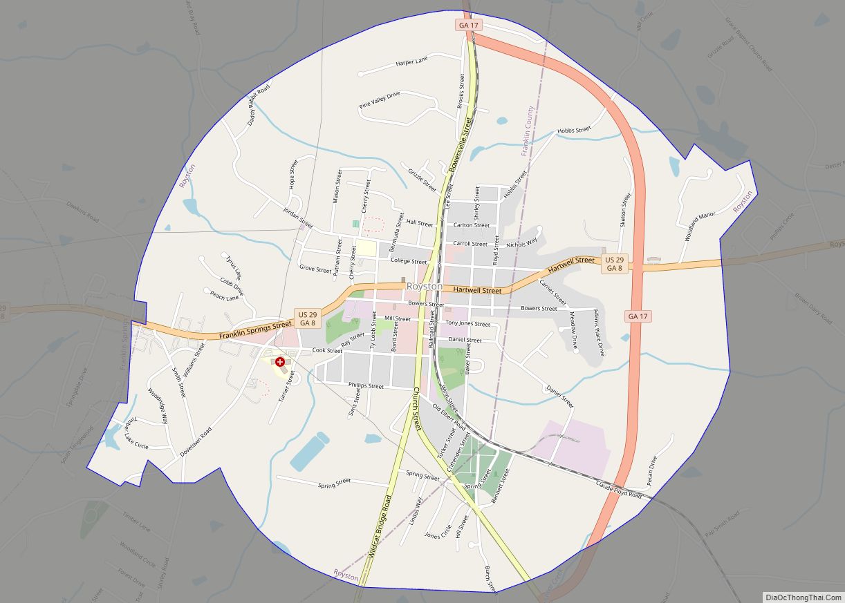 Map of Royston city