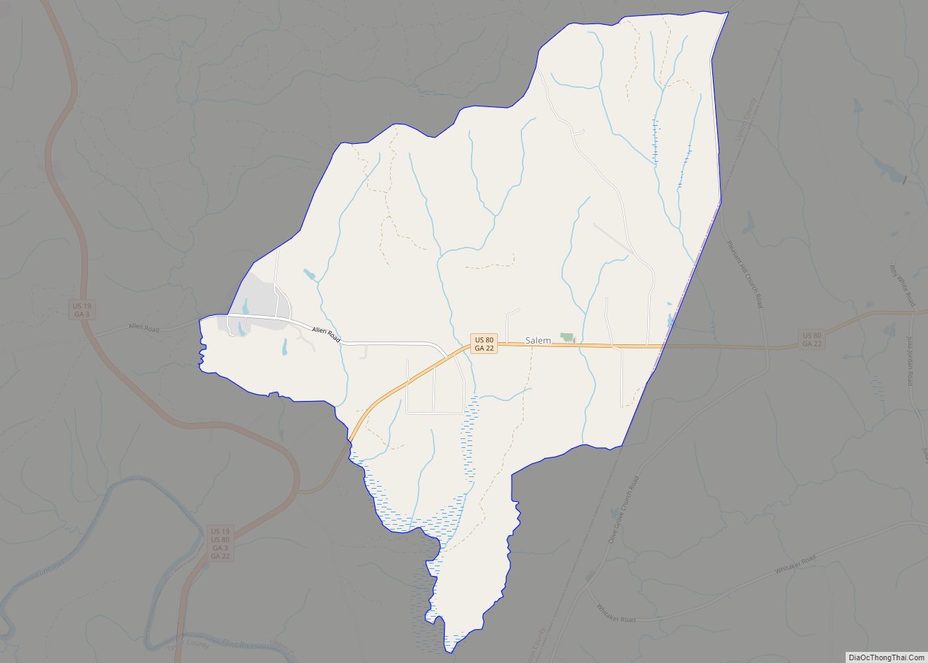 Map of Salem CDP, Georgia