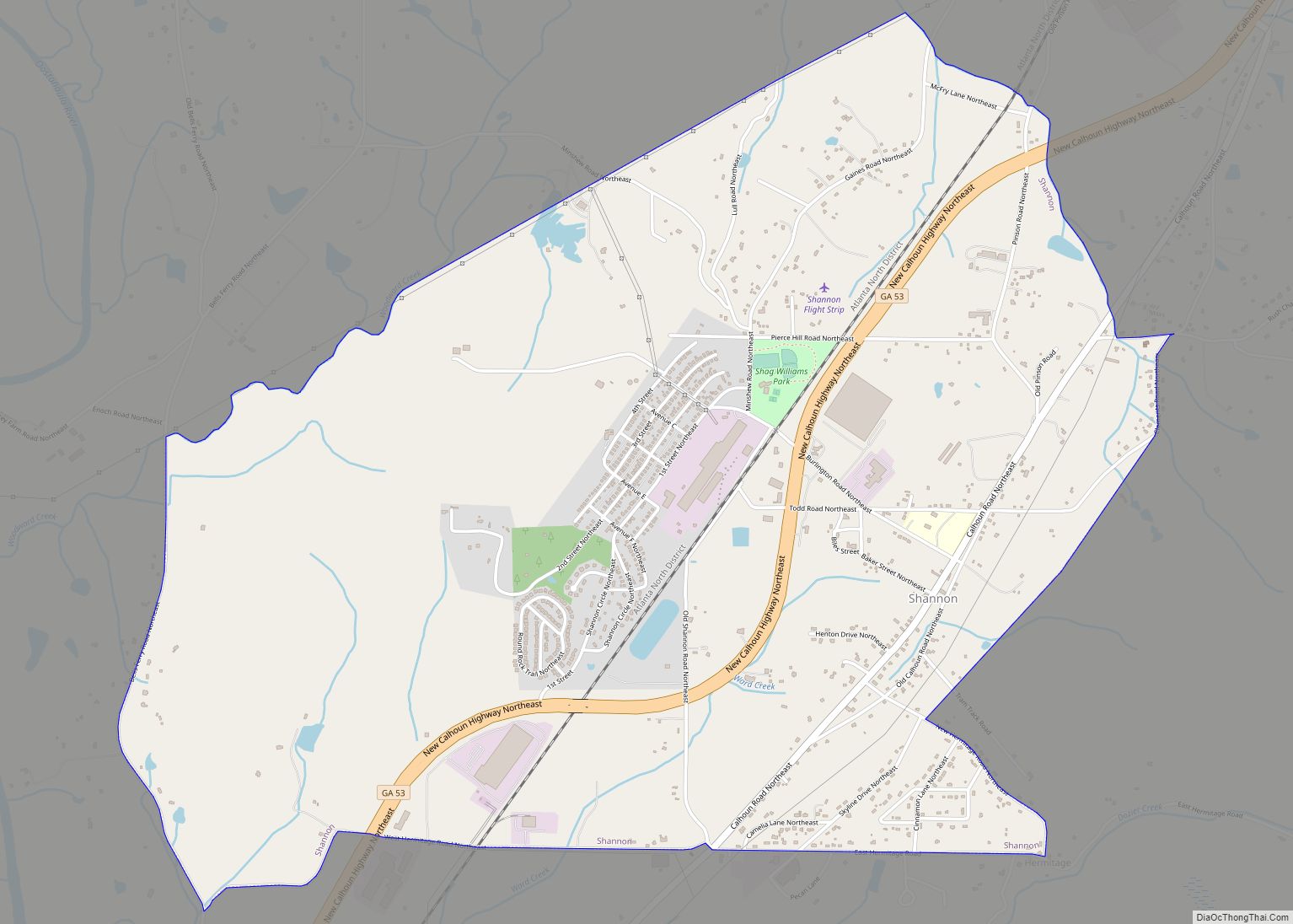 Map of Shannon CDP, Georgia