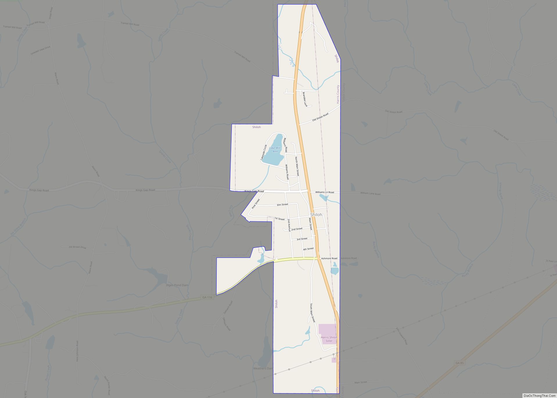 Map of Shiloh city, Georgia
