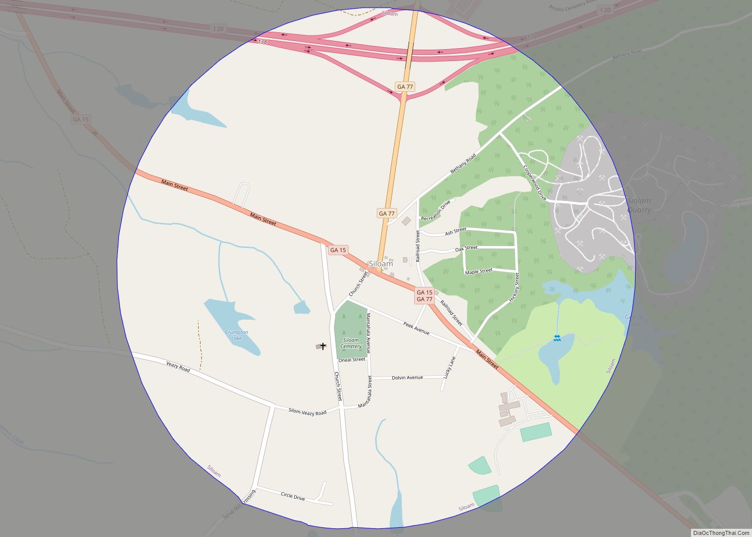 Map of Siloam town