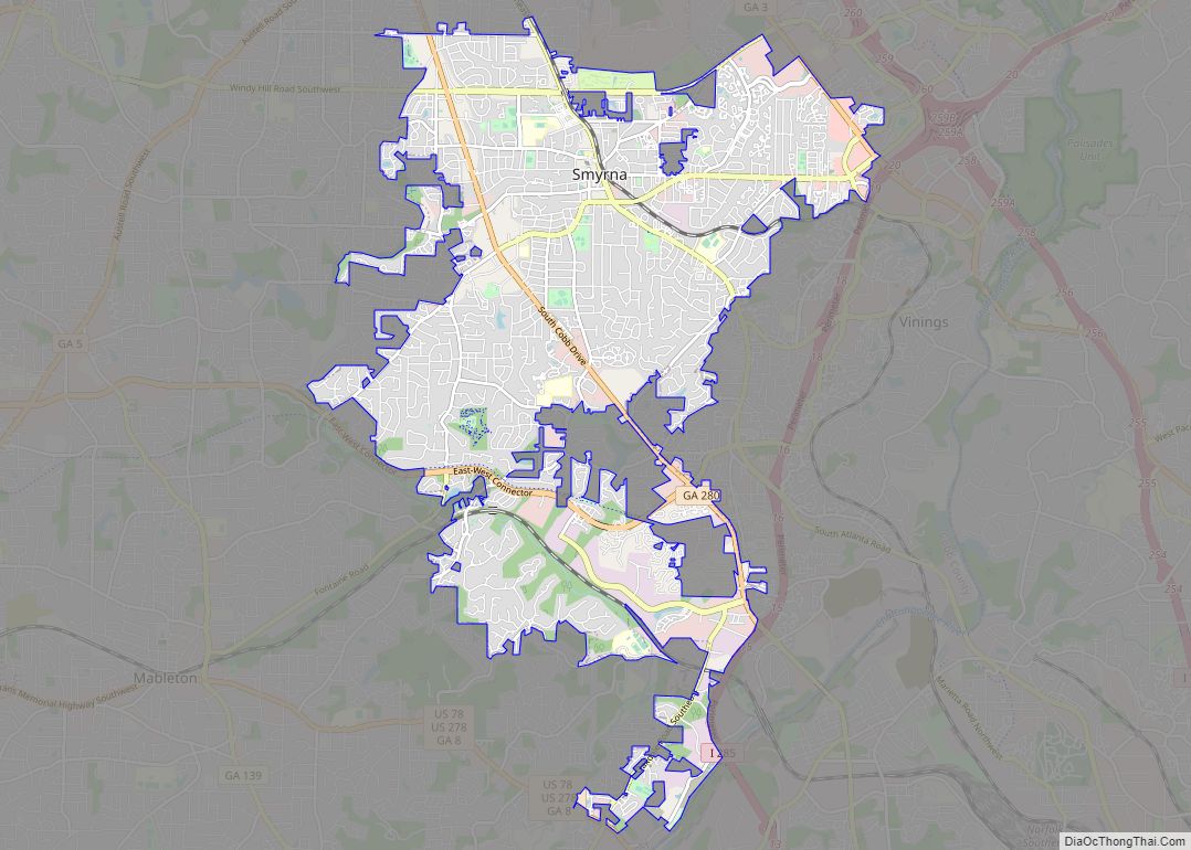 Map of Smyrna city, Georgia