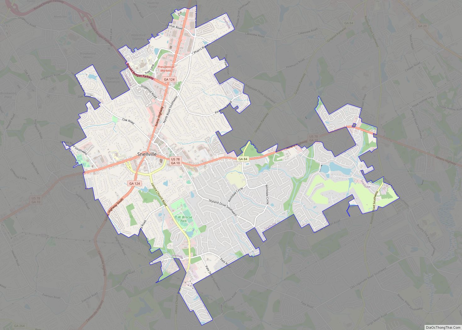 Map of Snellville city