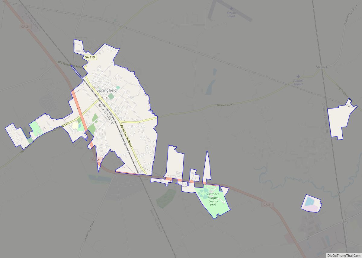 Map of Springfield city, Georgia