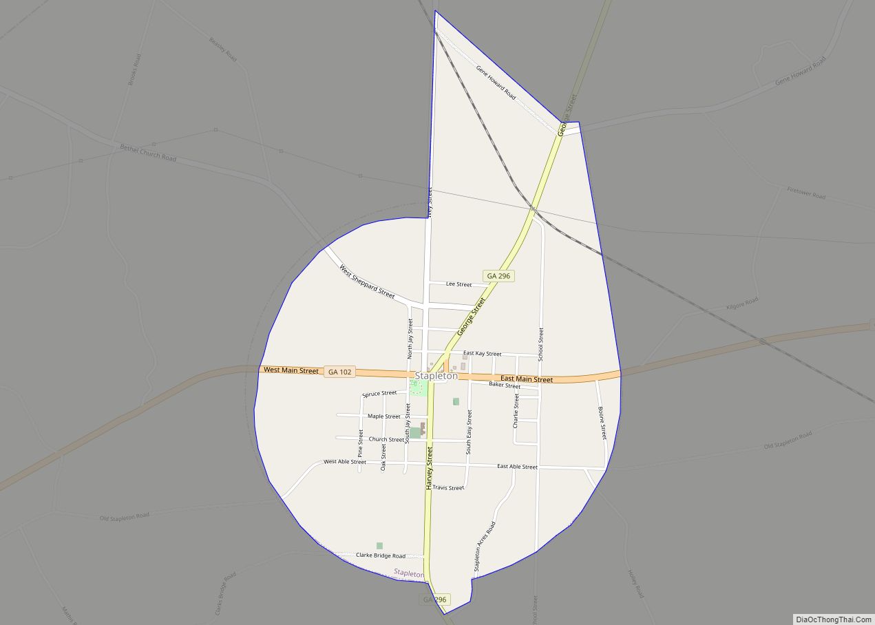 Map of Stapleton city, Georgia