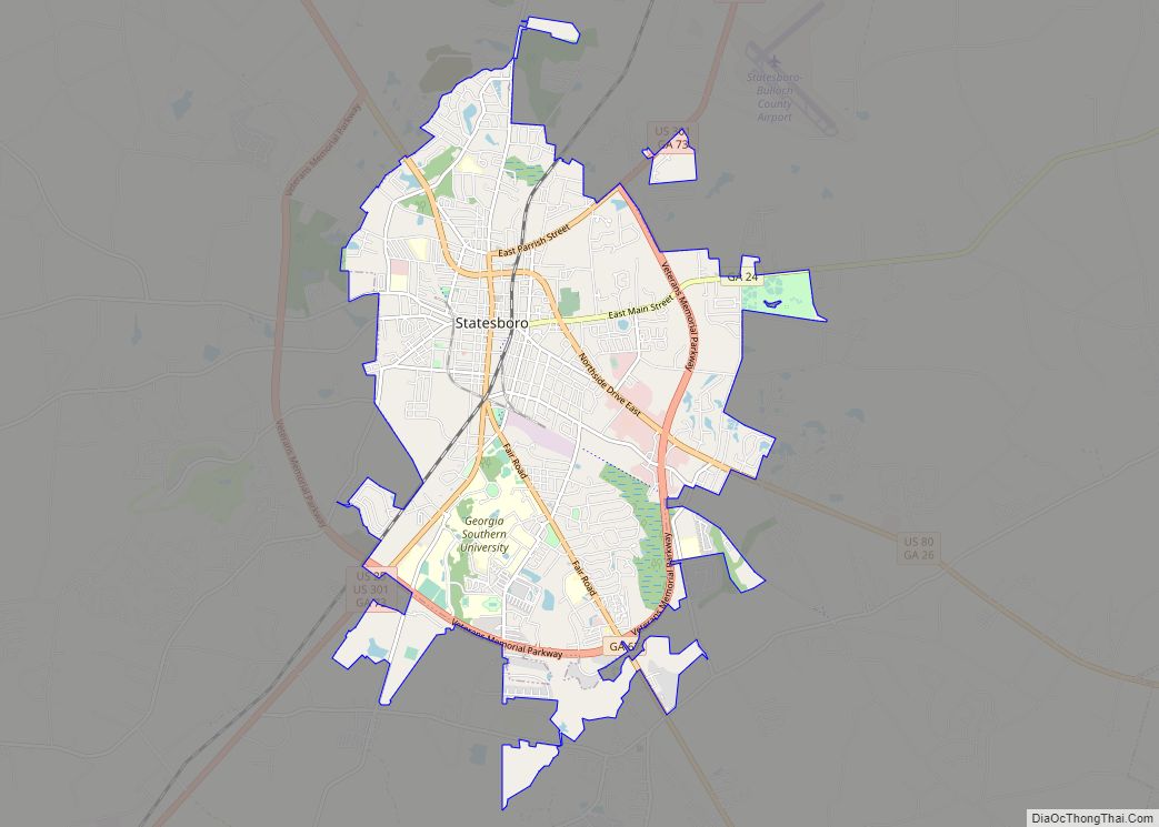 Map of Statesboro city