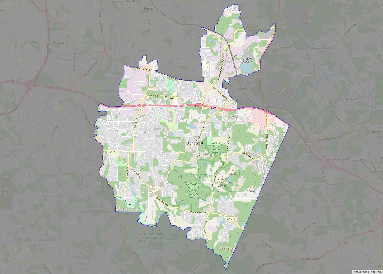 Map of Stonecrest city