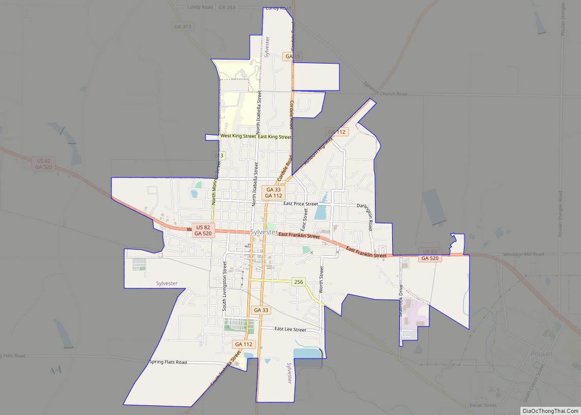 Map of Sylvester city, Georgia