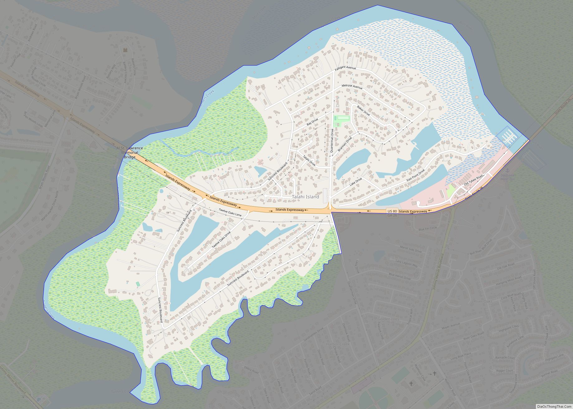 Map of Talahi Island CDP