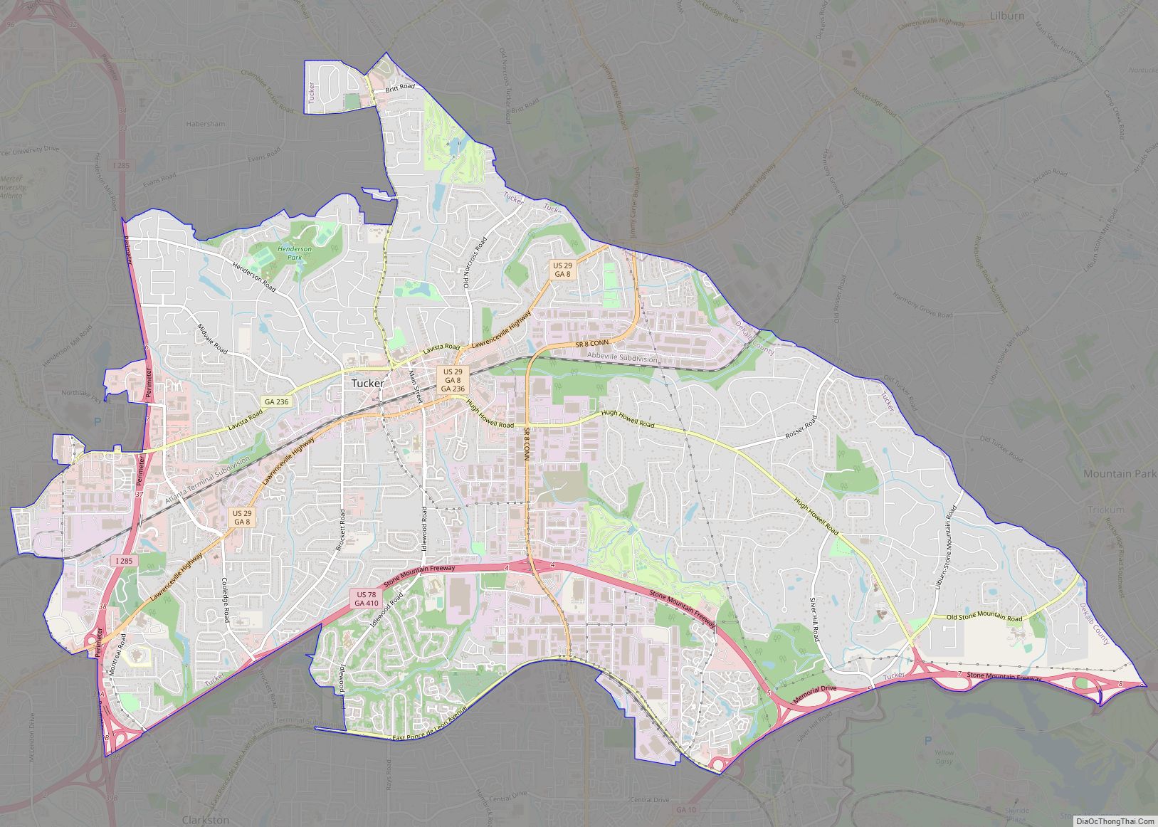 Map of Tucker city, Georgia