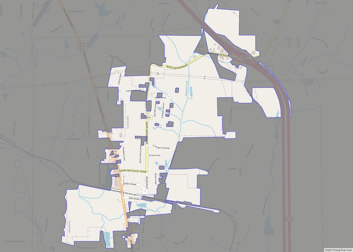 Map of Tunnel Hill city