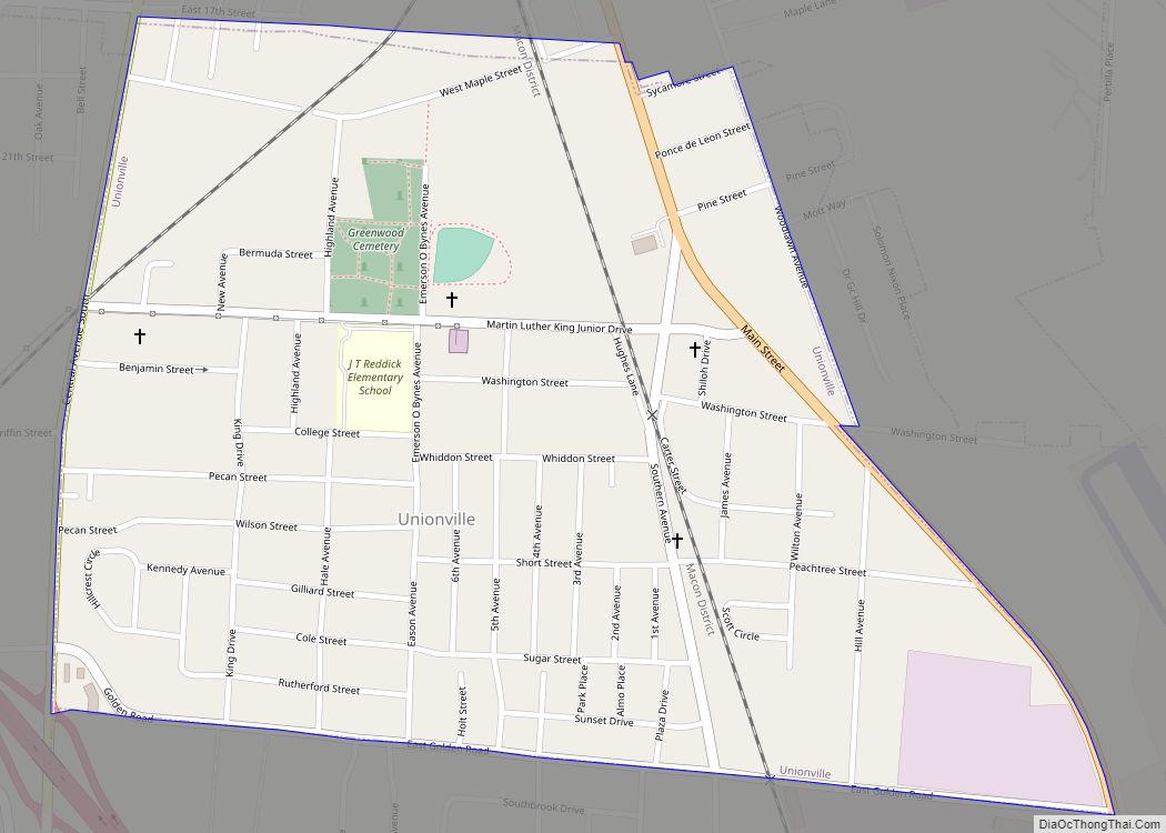 Map of Unionville CDP, Georgia