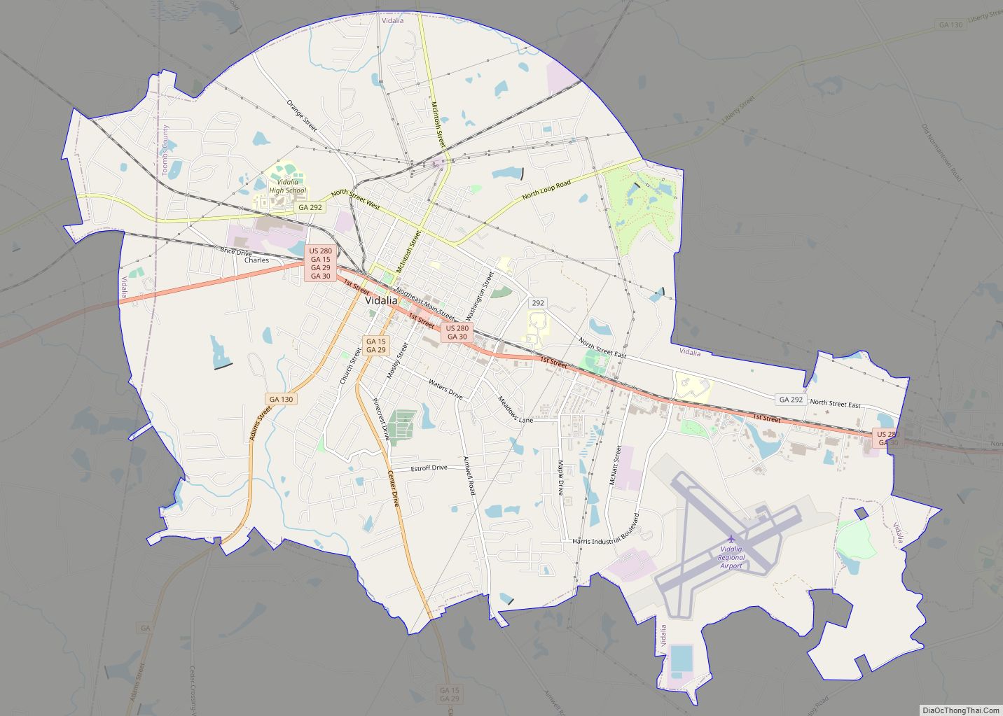 Map of Vidalia city, Georgia