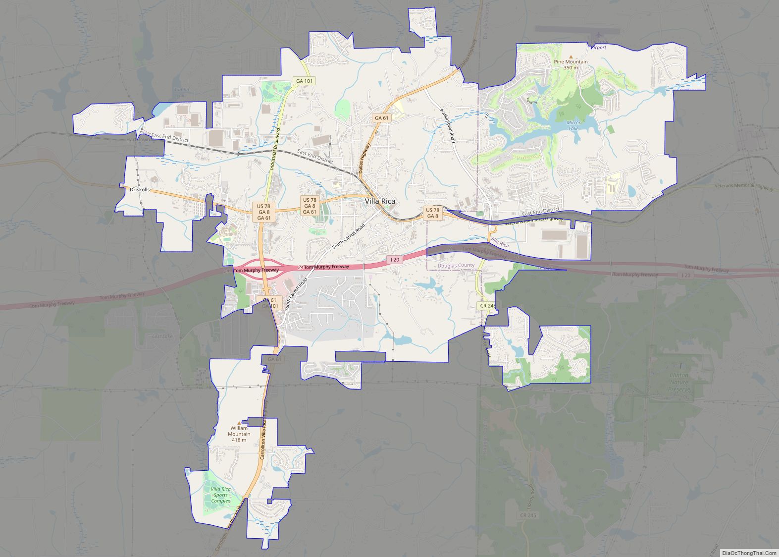 Map of Villa Rica city