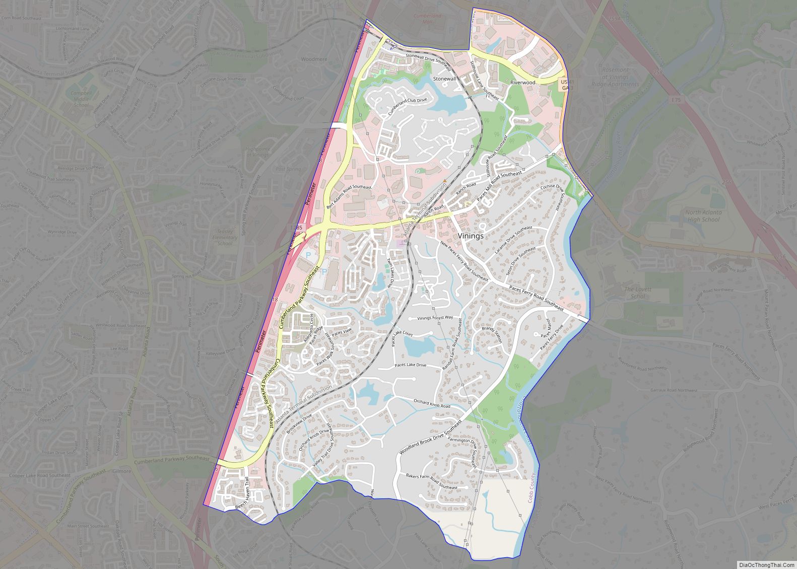 Map of Vinings CDP