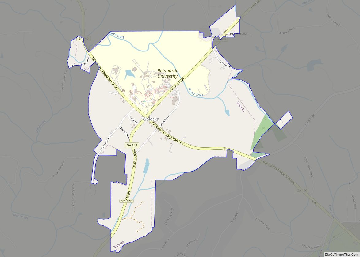 Map of Waleska city