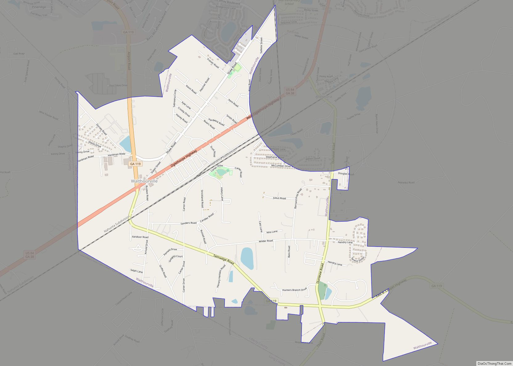 Map of Walthourville city