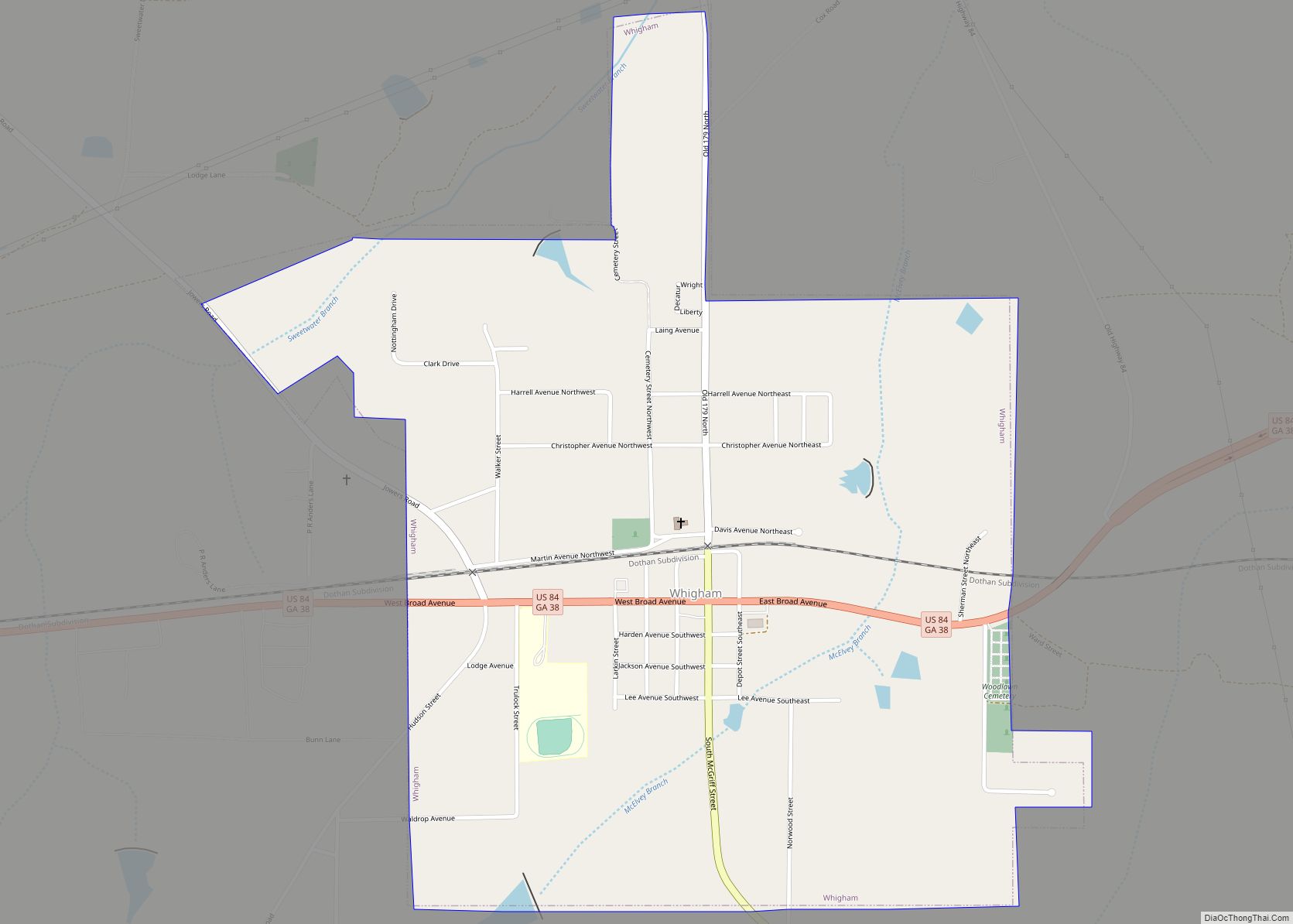 Map of Whigham city