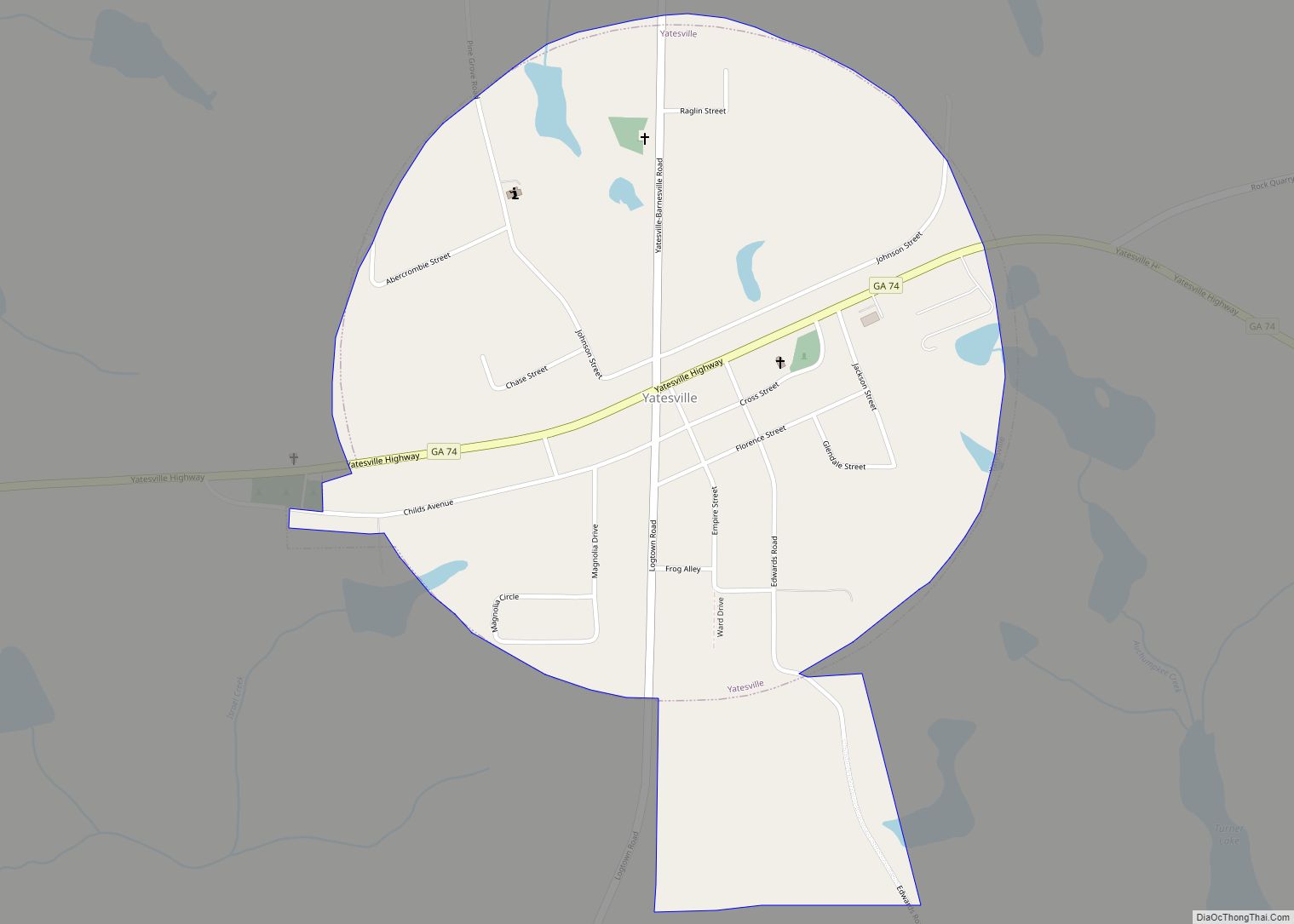 Map of Yatesville town