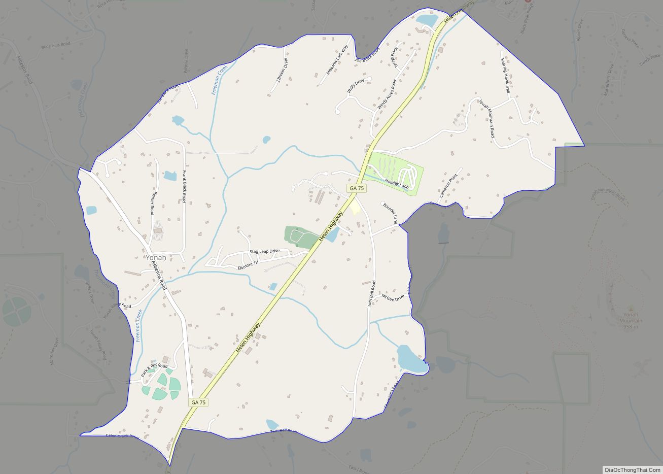 Map of Yonah CDP