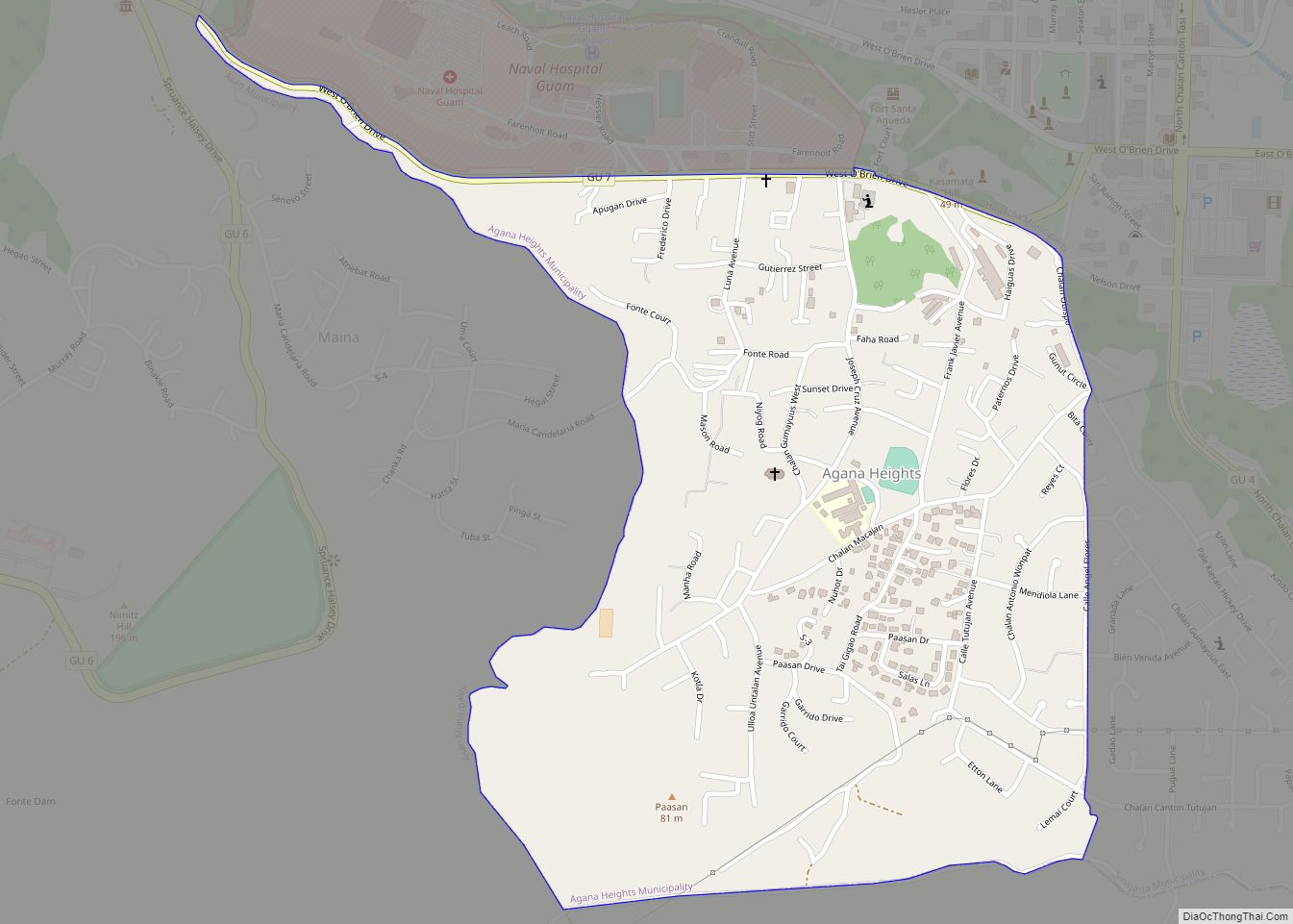 Map of Agana Heights CDP