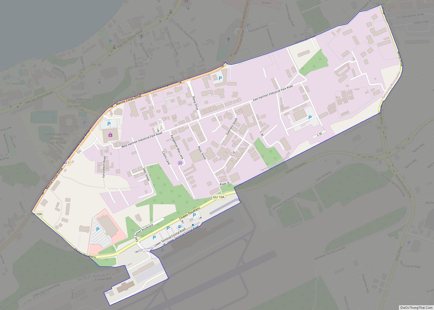 Map of Harmon Industrial Park CDP