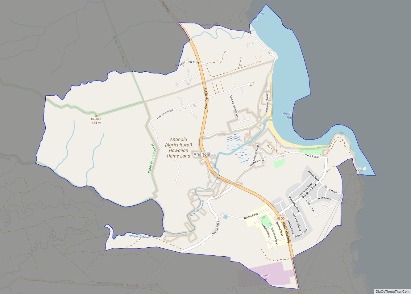 Map of Anahola CDP