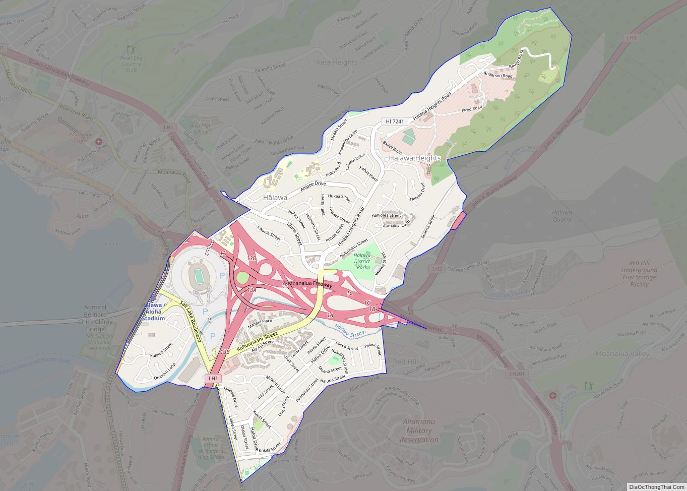 Map of Halawa CDP