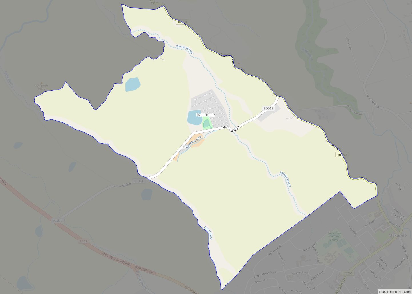 Map of Haliimaile CDP