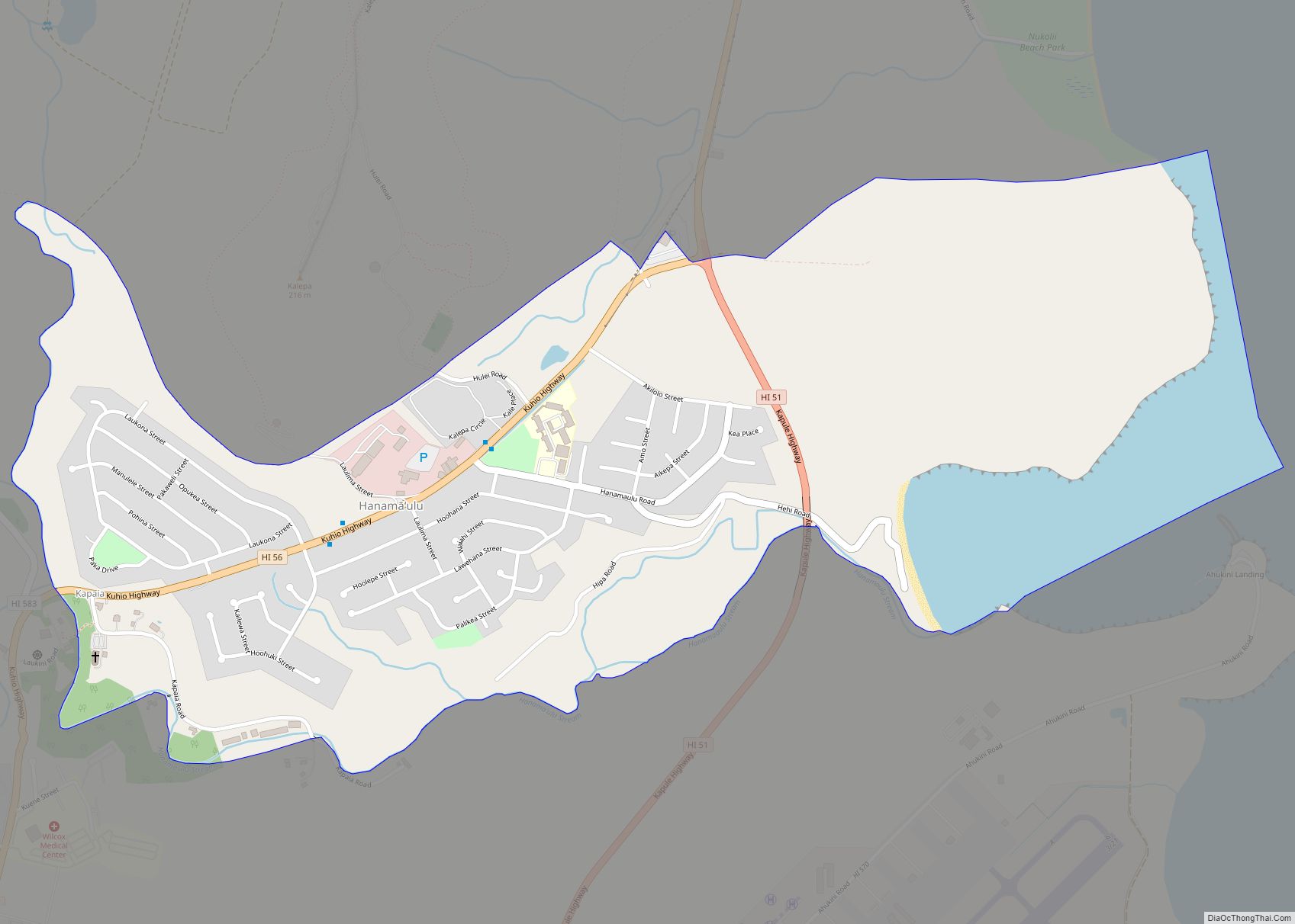 Map of Hanamaulu CDP