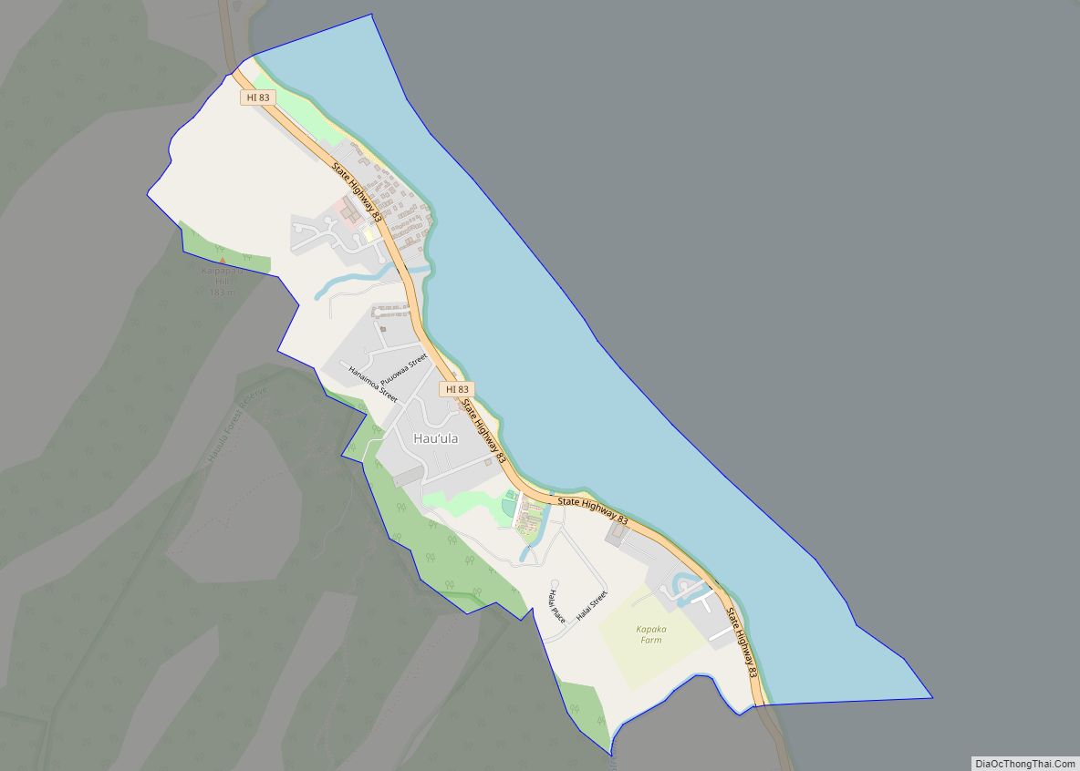 Map of Hauula CDP