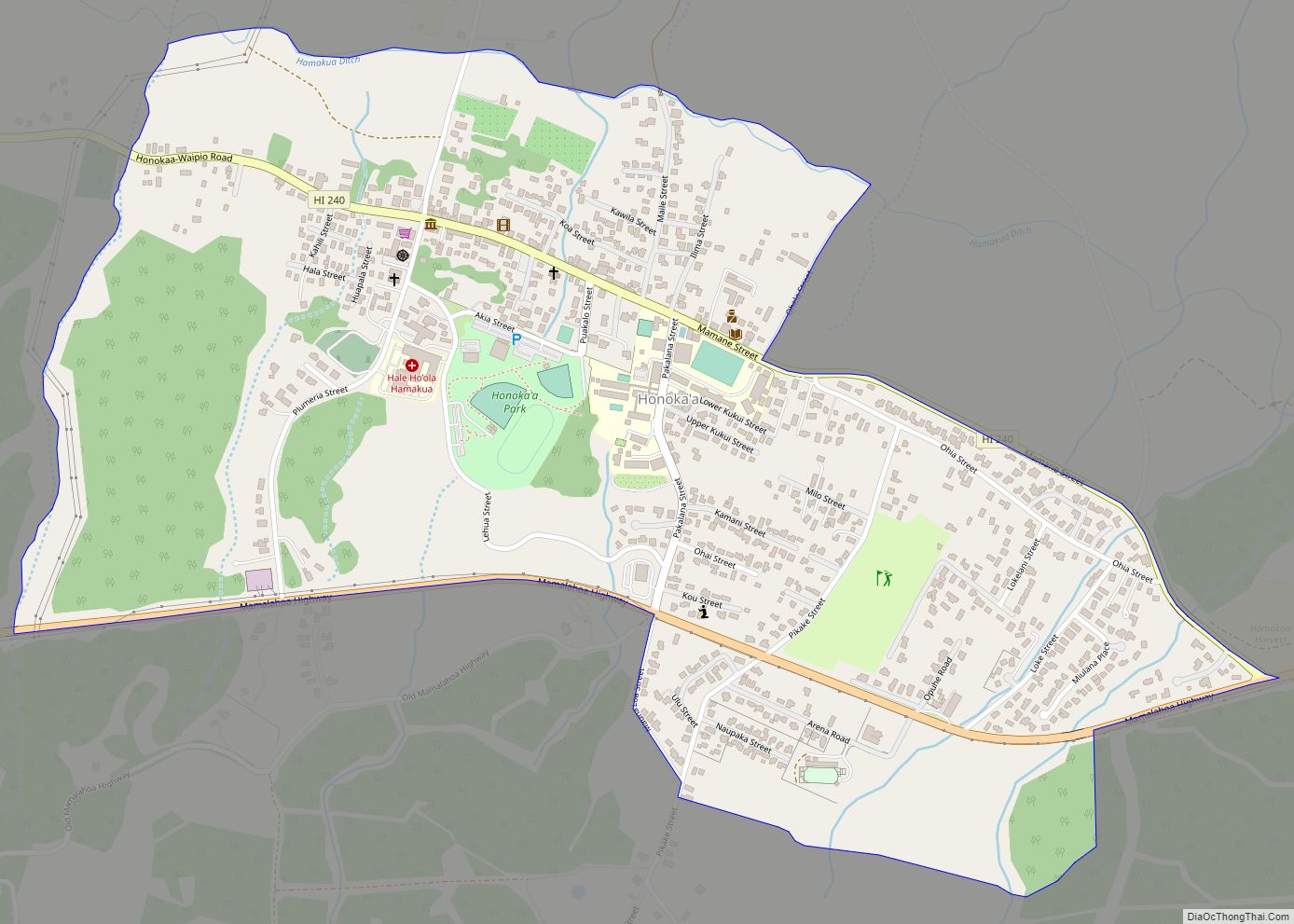 Map of Honokaa CDP